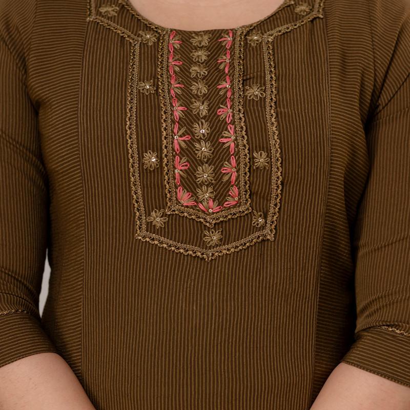 Martini - Georgette Embroidered Straight Kurti