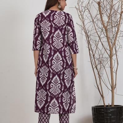 Cotton Visscose Prinetd Kurti with Pant and Dupatta
