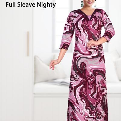 Missy - Sarina Printed Full Sleeve Nighty Gown ( Sarina Full Sleeve Nighty)