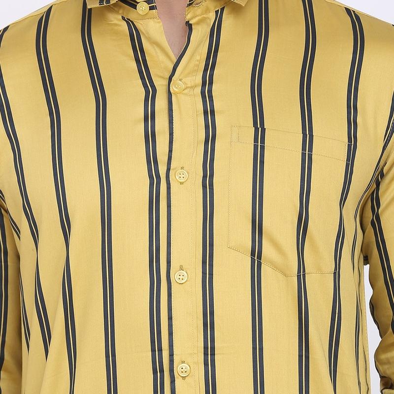 Radha - Cotton Full Sleeve Stripes Men's Shirt