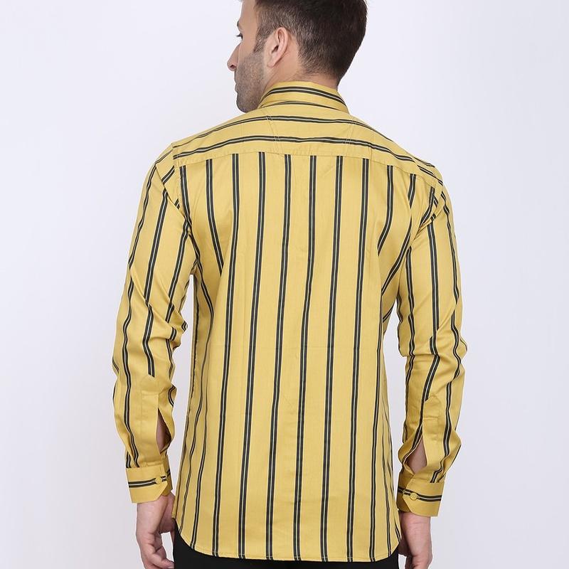 Radha - Cotton Full Sleeve Stripes Men's Shirt