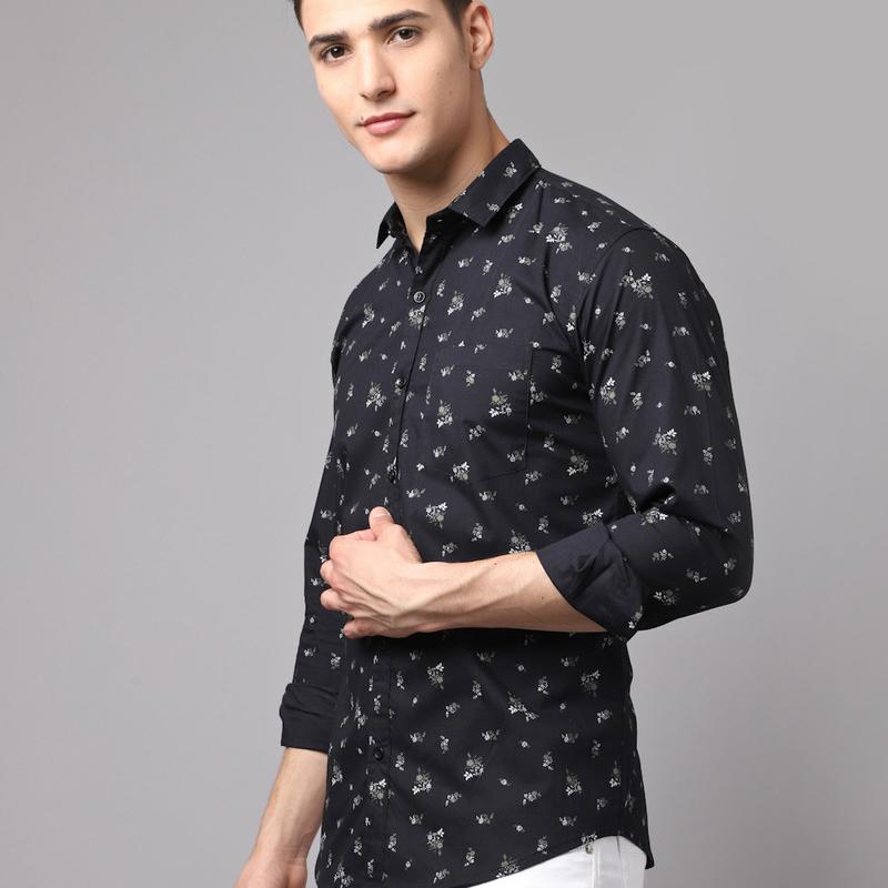 Radha - Cotton Full Sleeve Floral Printed Men's Shirt