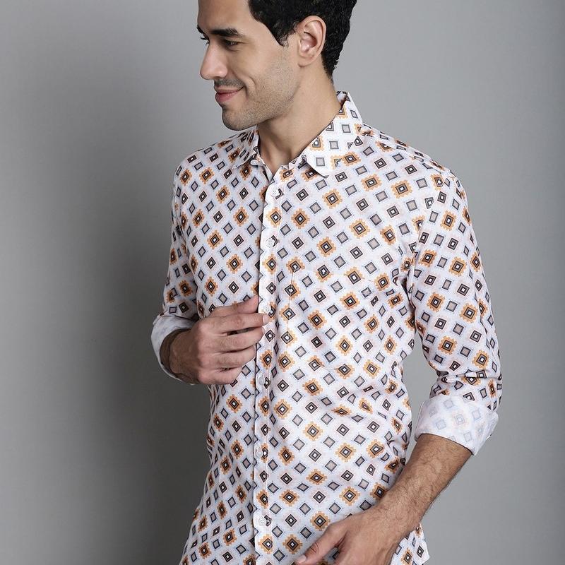 Radha - Cotton Full Sleeve Stripes Men's Shirt