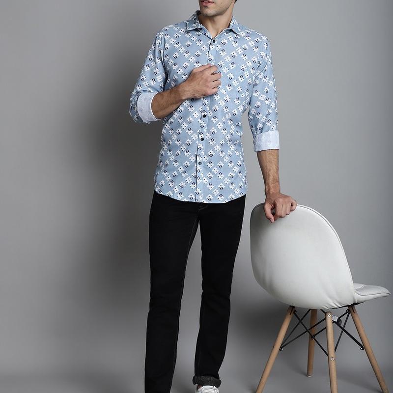 Radha - Cotton Full Sleeve Stripes Men's Shirt
