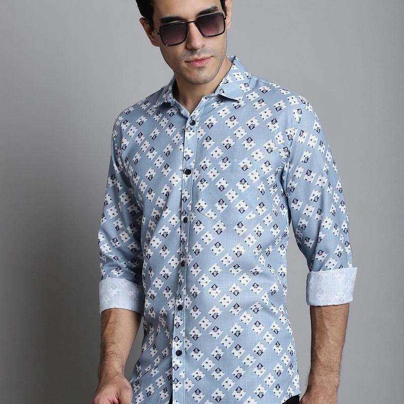 Radha - Cotton Full Sleeve Stripes Men's Shirt