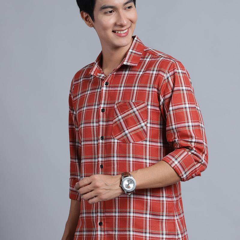 Radha - Casual Stylish Cotton Blend Cheakered Shirt For Men