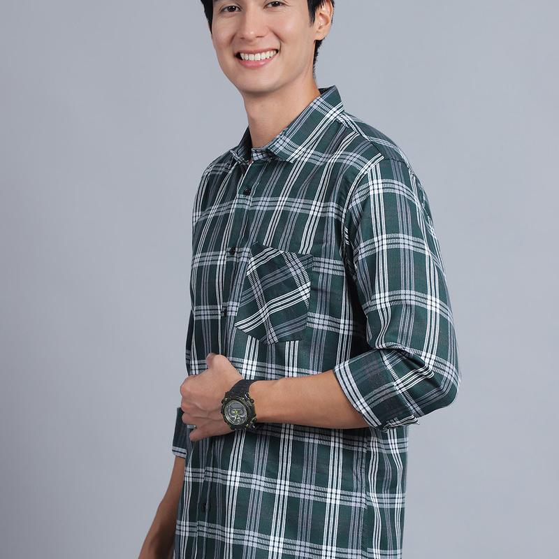 Radha - Casual Stylish Cotton Blend Cheakered Shirt For Men