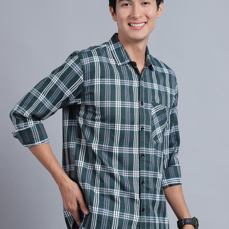 Radha - Casual Stylish Cotton Blend Cheakered Shirt For Men