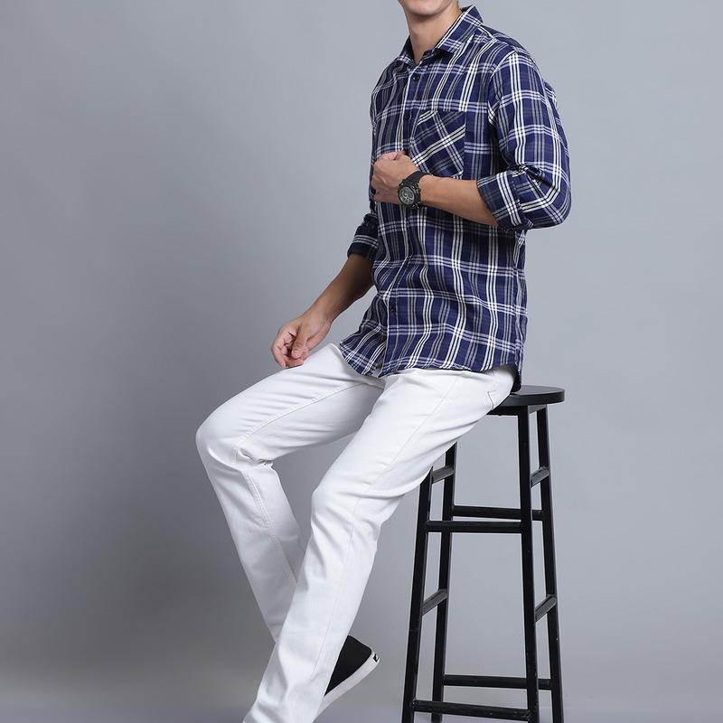 Radha - Casual Stylish Cotton Blend Cheakered Shirt For Men