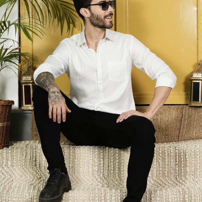 Radha - Casual Stylish Cotton Blend Cheakered Shirt For Men