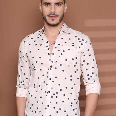 Radha - Cotton Polka dots Print Partywear Shirt for Men