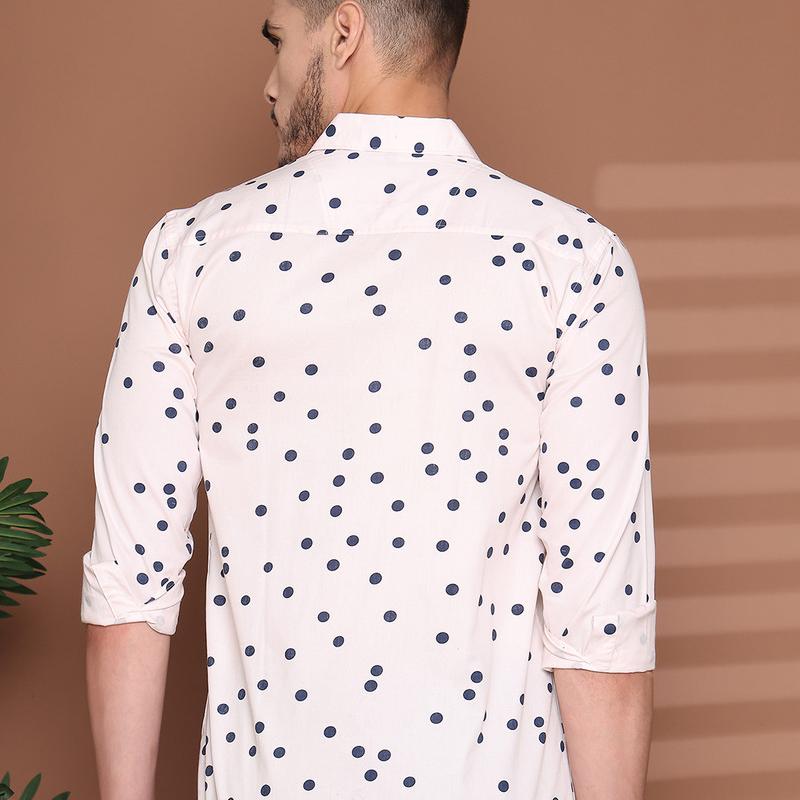 Radha - Cotton Polka dots Print Partywear Shirt for Men