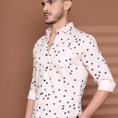 Radha - Cotton Polka dots Print Partywear Shirt for Men