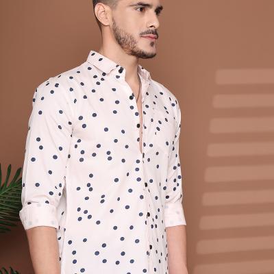 Radha - Cotton Polka dots Print Partywear Shirt for Men