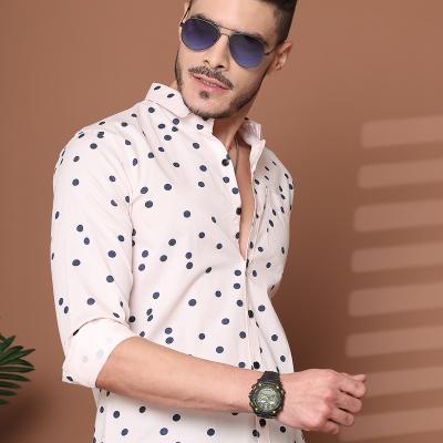 Radha - Cotton Polka dots Print Partywear Shirt for Men