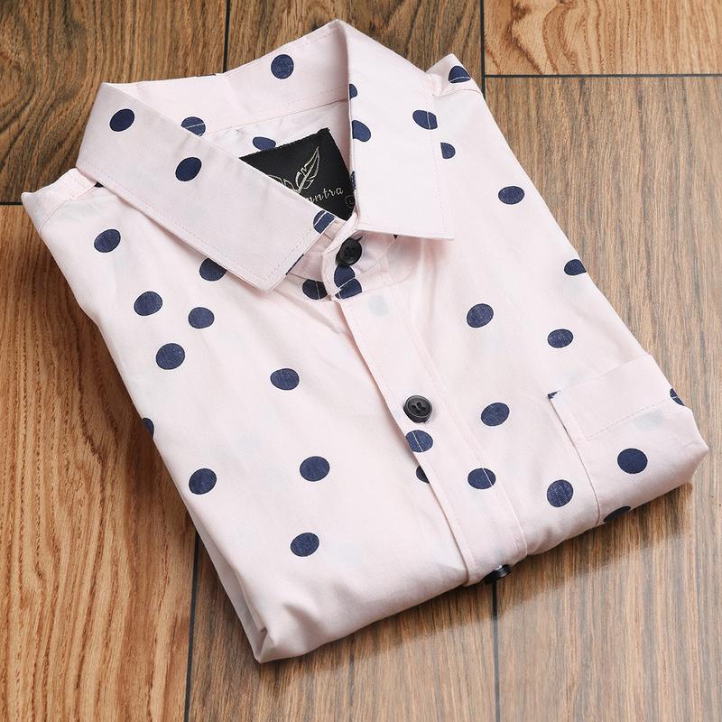 Radha - Cotton Polka dots Print Partywear Shirt for Men