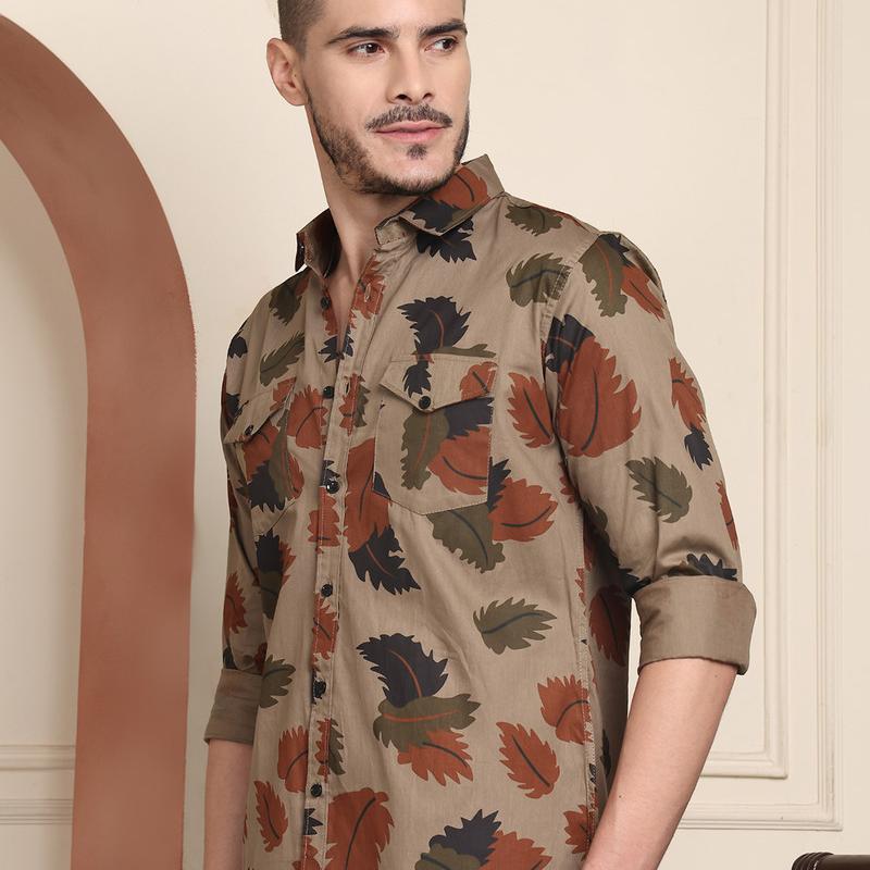 Radha - Cotton Floral Print Shirt for Men