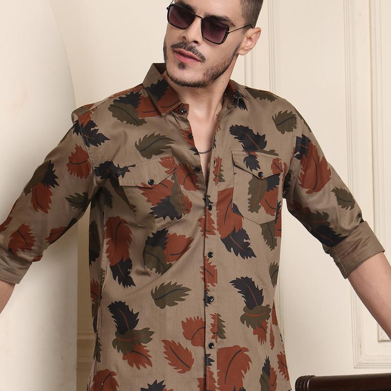 Radha - Cotton Floral Print Shirt for Men