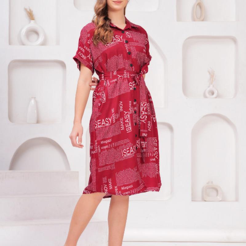 Jessie - Crepe Graphic Print Shirt Dress
