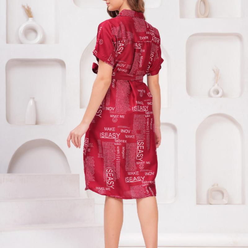 Jessie - Crepe Graphic Print Shirt Dress