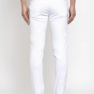 Mou - MM-21 White Knee Cut Denim Jeans For Men